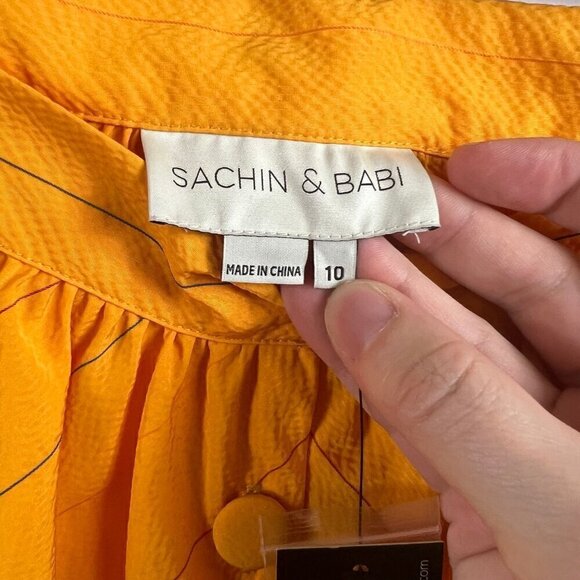 Sachin & Babi Reece Skirt in Mango orange colorful vibrant full skirt size 10 - Picture 10 of 12